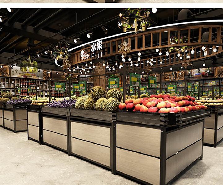 除了不同类型的展示货柜，蔬菜超市还会根据需要采用一些附加设施和装置，例如温湿度控制系统、照明设备、价格标识等，以确保蔬菜的质量和卫生，并提供清晰的信息给消费者。